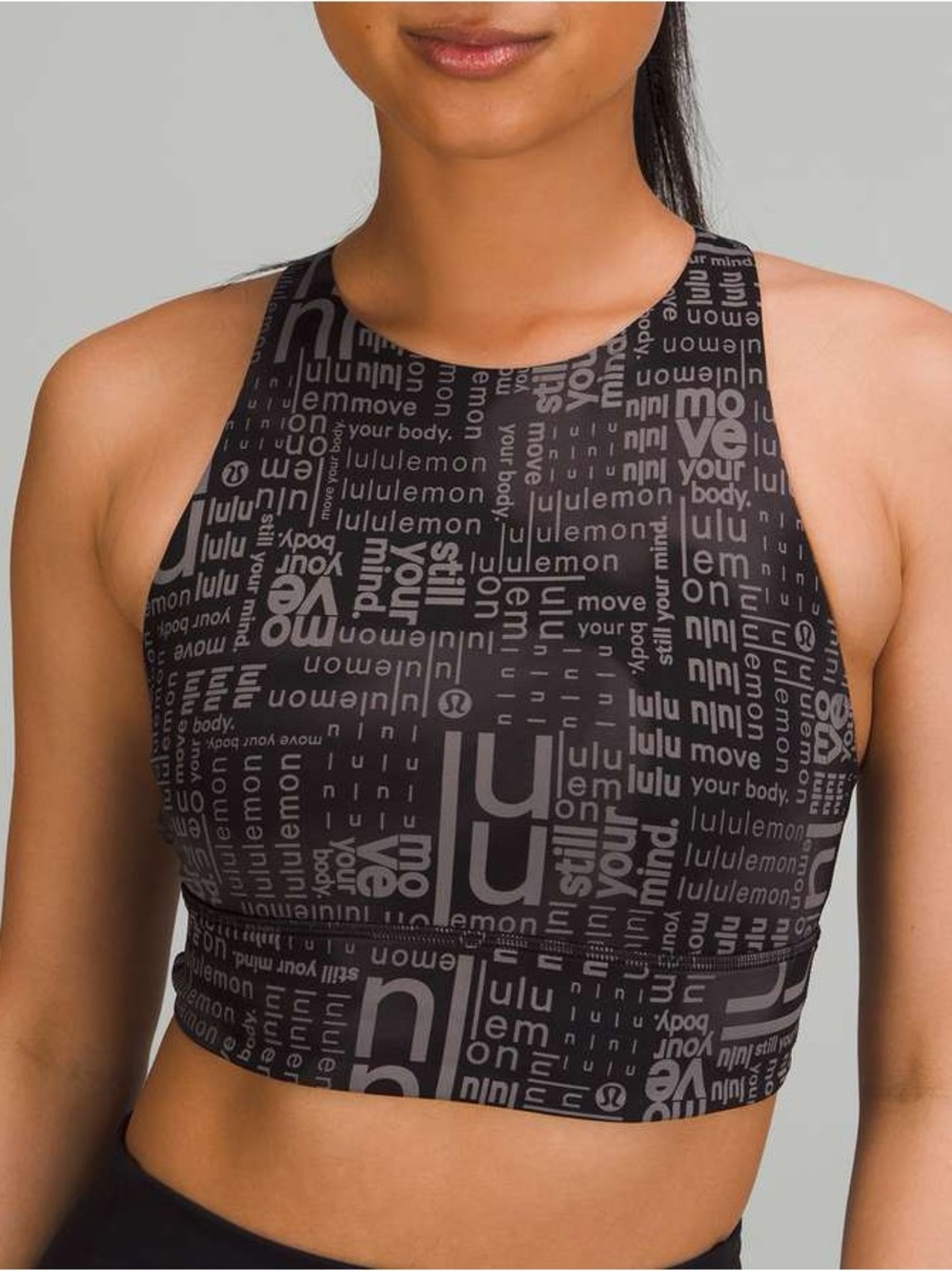 Rare spellouts Energy High-Neck Longline Bra *Medium Support, B–D Cups
Lululemon